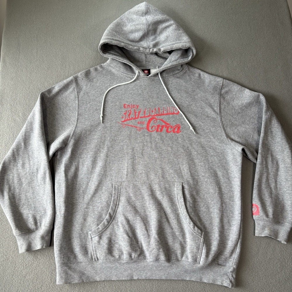 Vintage Circa Skateboarding Hoodie Mens L 2000's Y2K Skater Streetwear Pullover